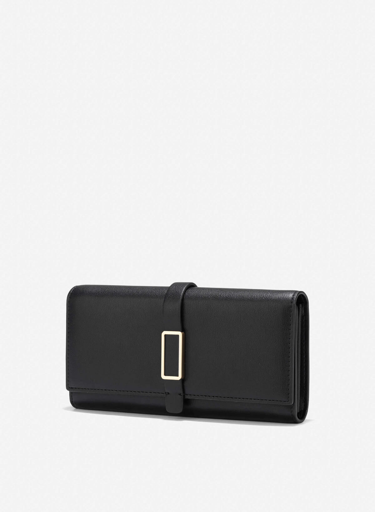 Lock Décor Wallet - WLL 0297 - Black - vascara.com