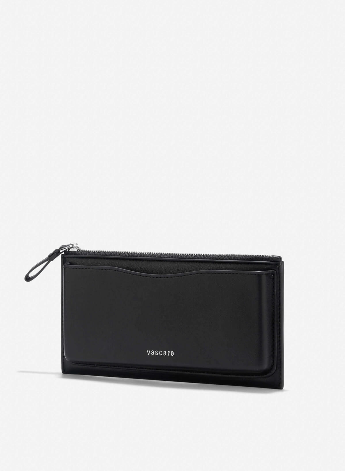 Long Edged Trim Accent Wallet - WLL 0295 - Black - vascara.com