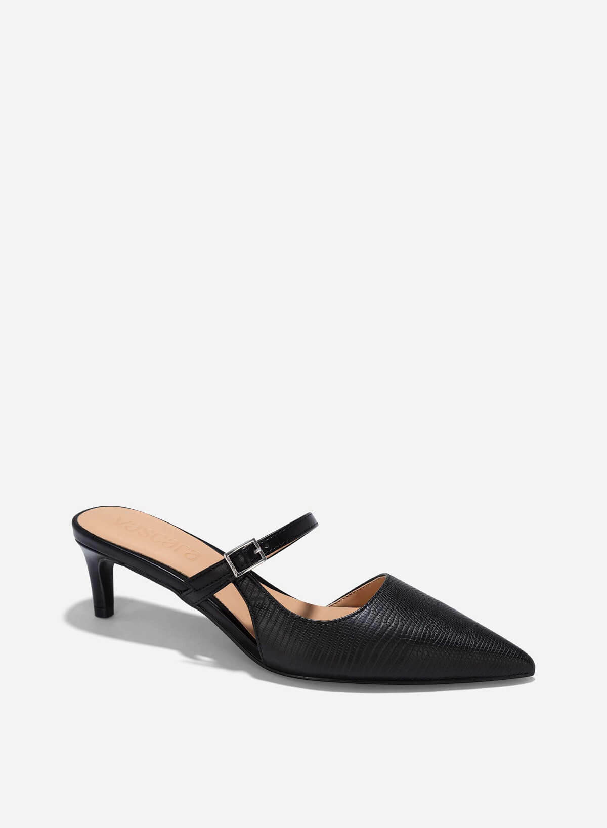 Mary Jane Cut-Out Mules - MUL 0208 - Black - vascara.com