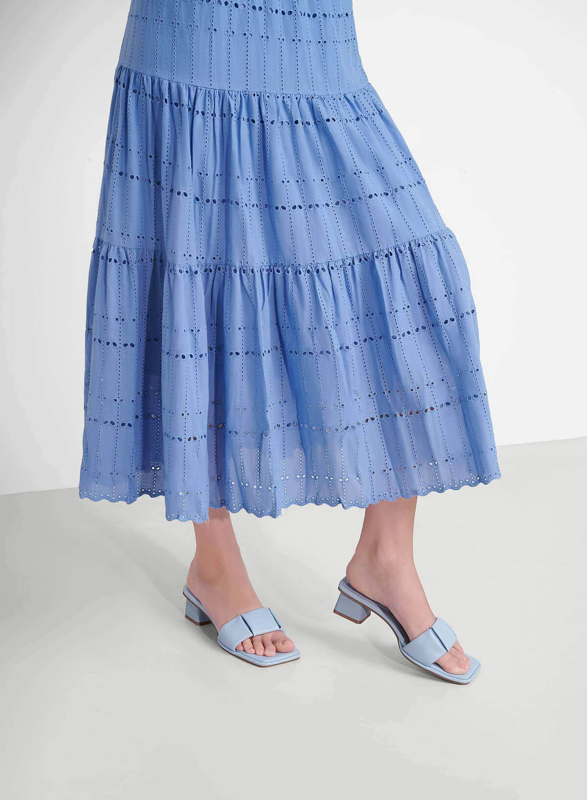 Padded Layer Strappy Mules - MUL 0210 - Light Blue - vascara.com