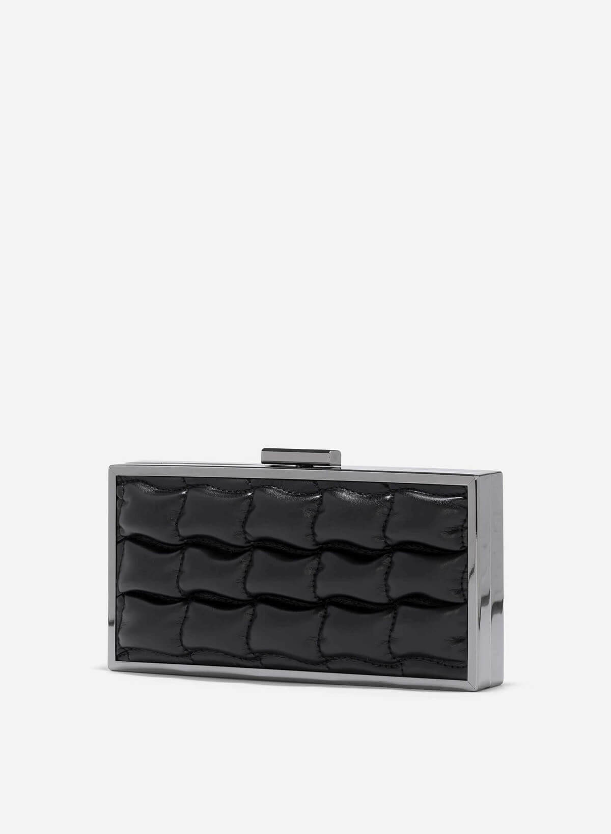 Quilted Rectangular Box Clutch - CLT 0124 - Black - vascara.com