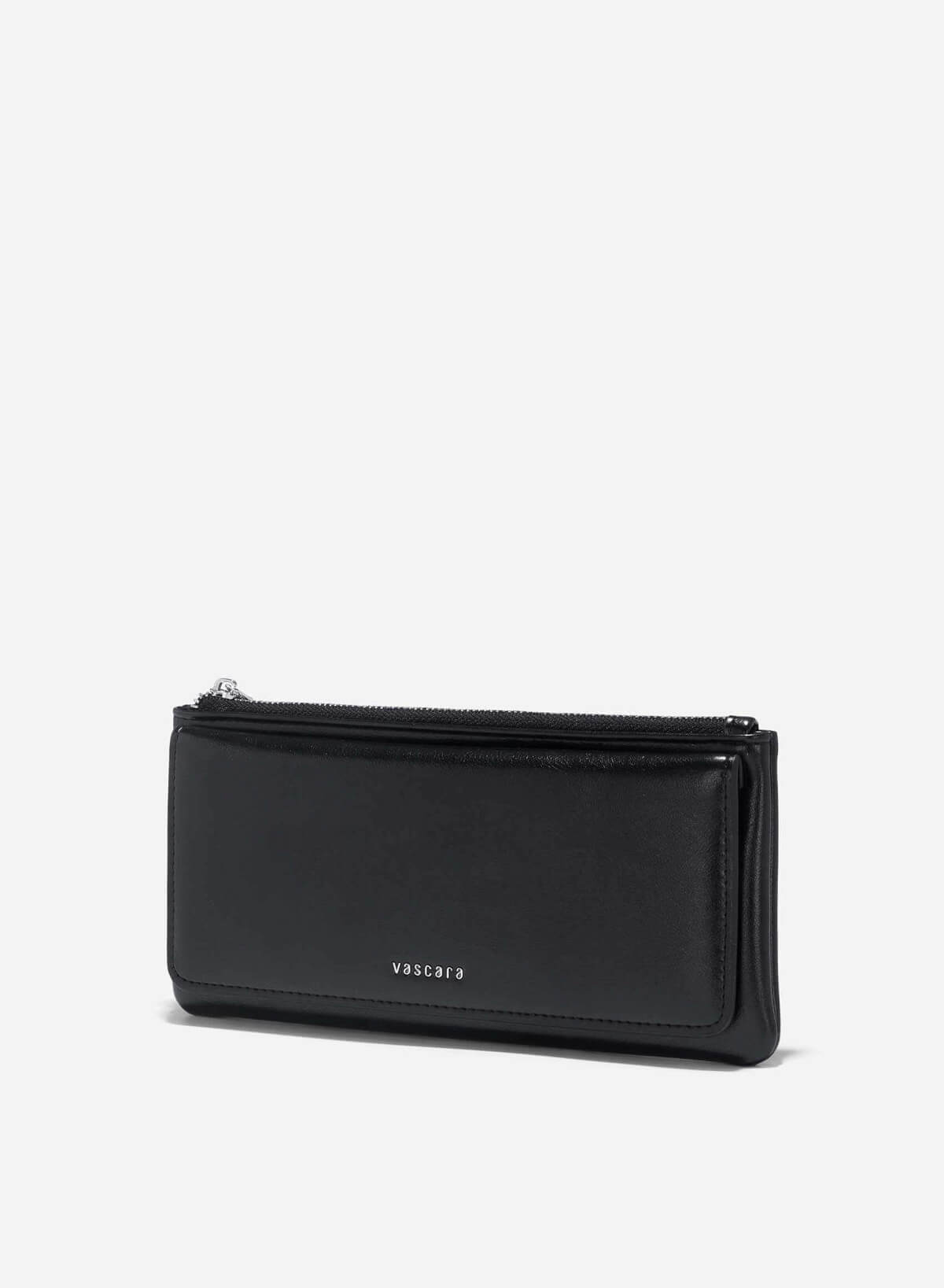 Top Zip Fold-Over Wallet - WLL 0290 - Black - vascara.com