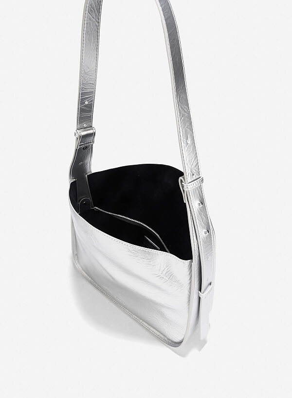 Túi đeo vai phom rũ - TOT 0164 - Màu bạc - VASCARA