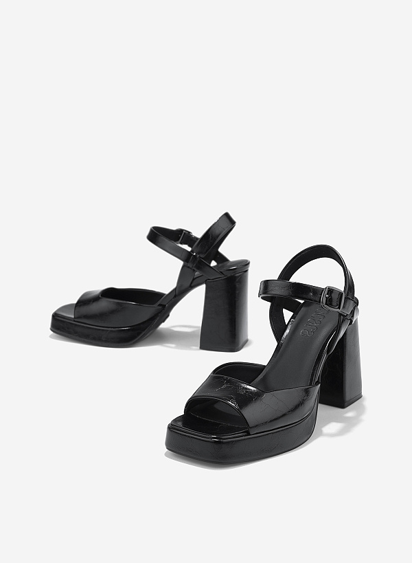 Giày platform sandals - SDN 0807 - Màu đen - VASCARA