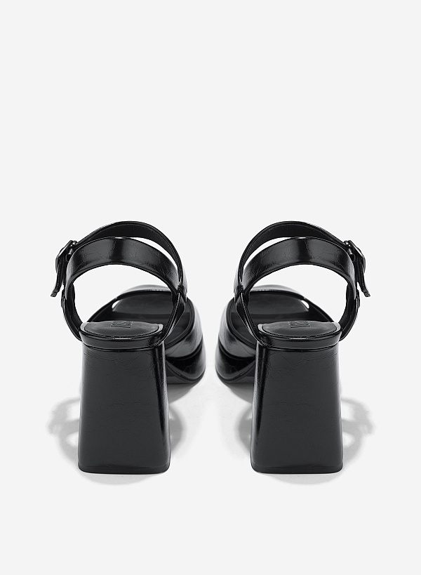 Giày platform sandals - SDN 0807 - Màu đen - VASCARA