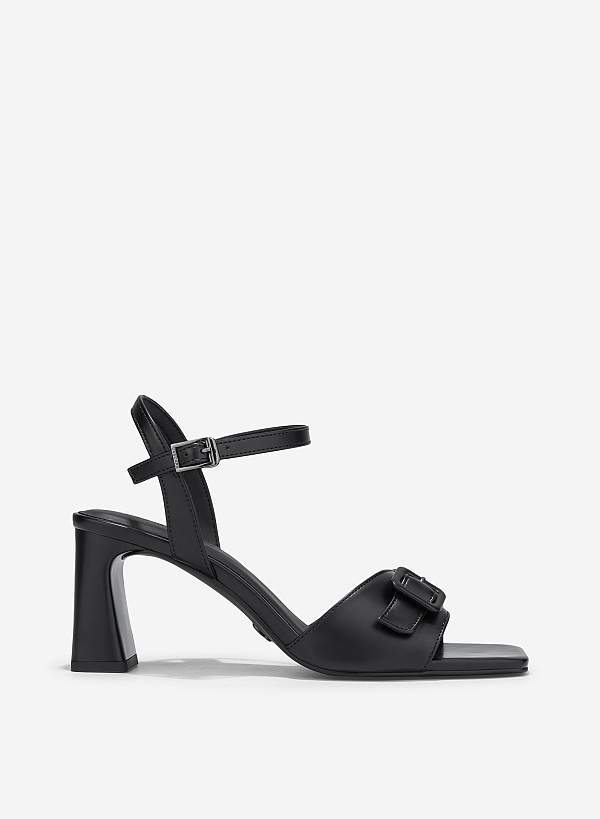 Giày sandals basic nhấn buckle - SDN 0799 - Màu đen