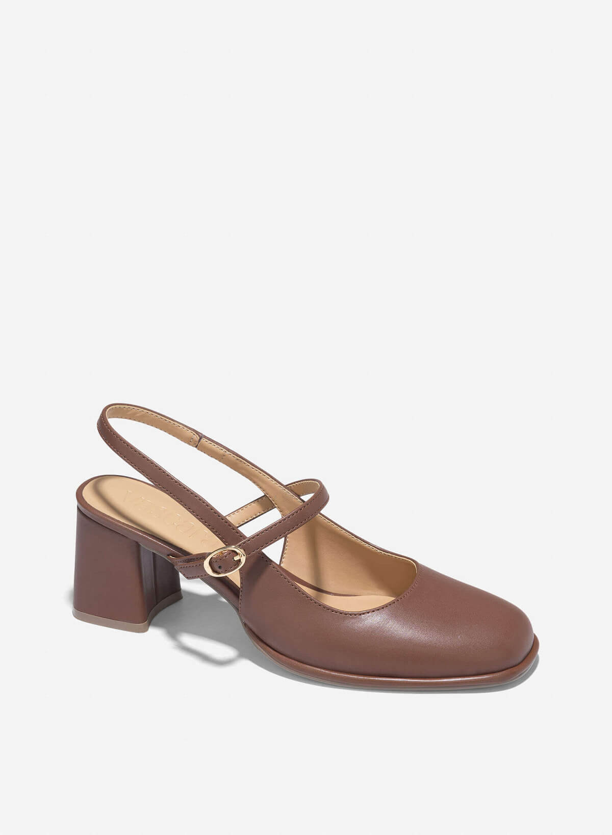 Block Heel Mary Jane Slingbacks - HIG 0672 - Dark Brown - vascara.com