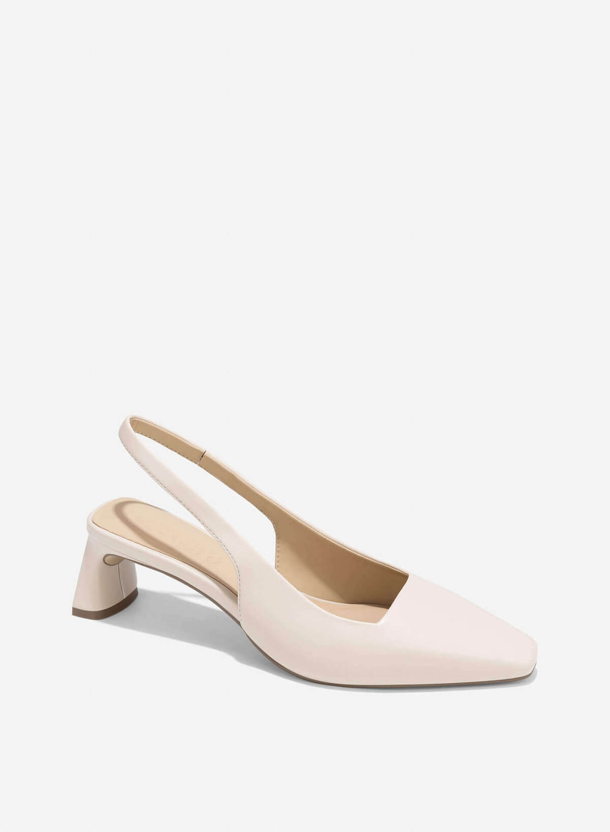 Block Heeled Slingback - HIG 0671 - Cream - vascara.com