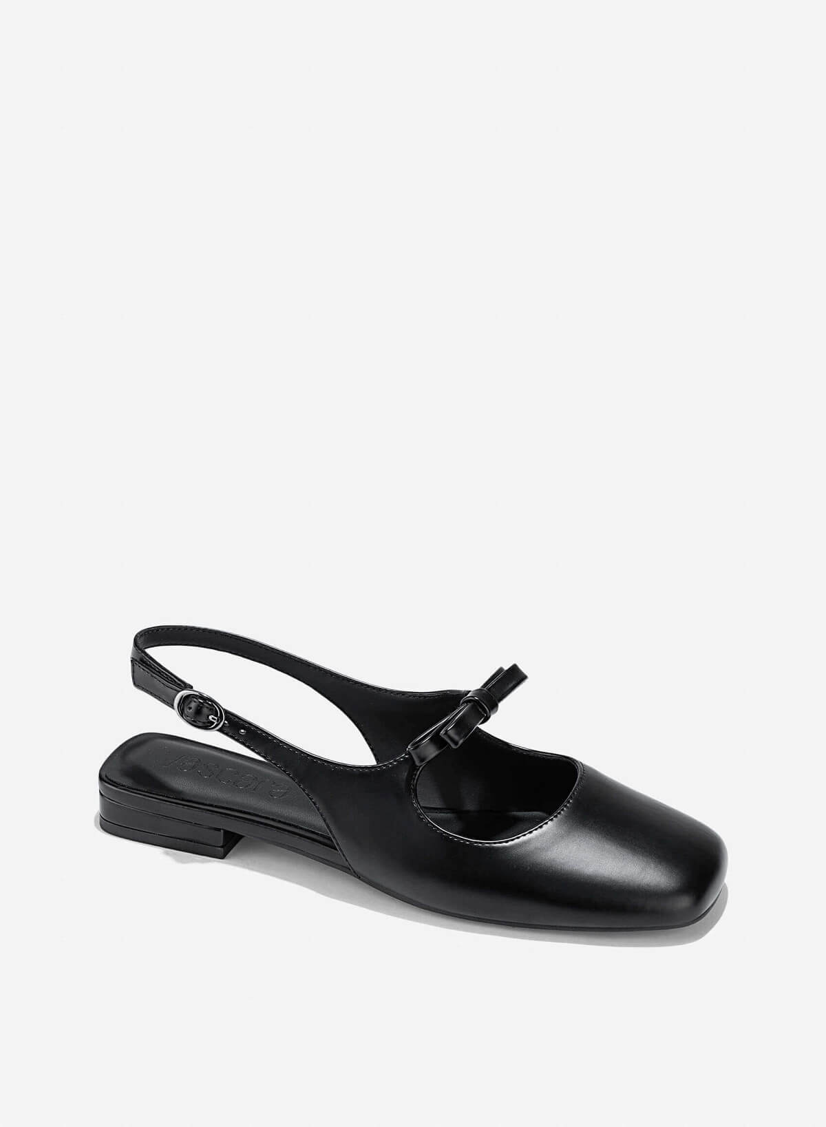 Bow Tie Strap Slingbacks - HIG 0669 - Black - vascara.com