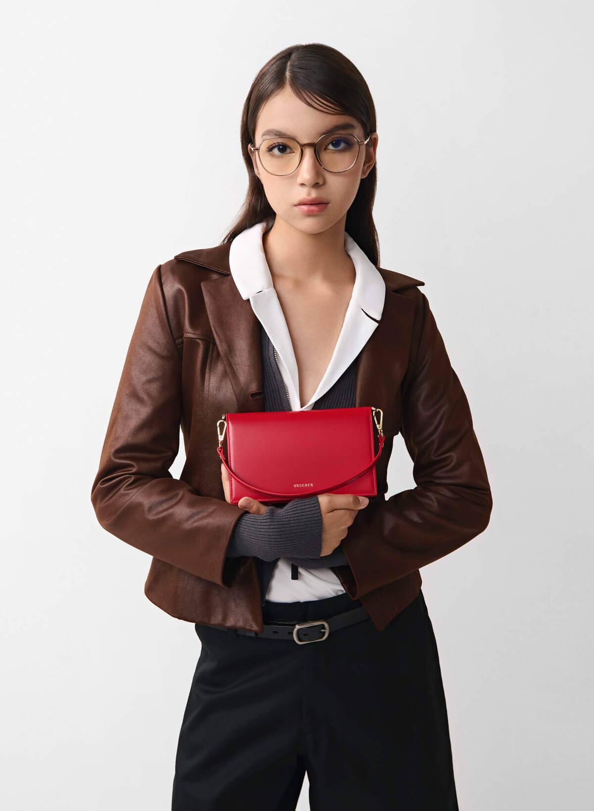 Carry Strap Flap Basic Wallet - WLL 0300 - Red - vascara.com