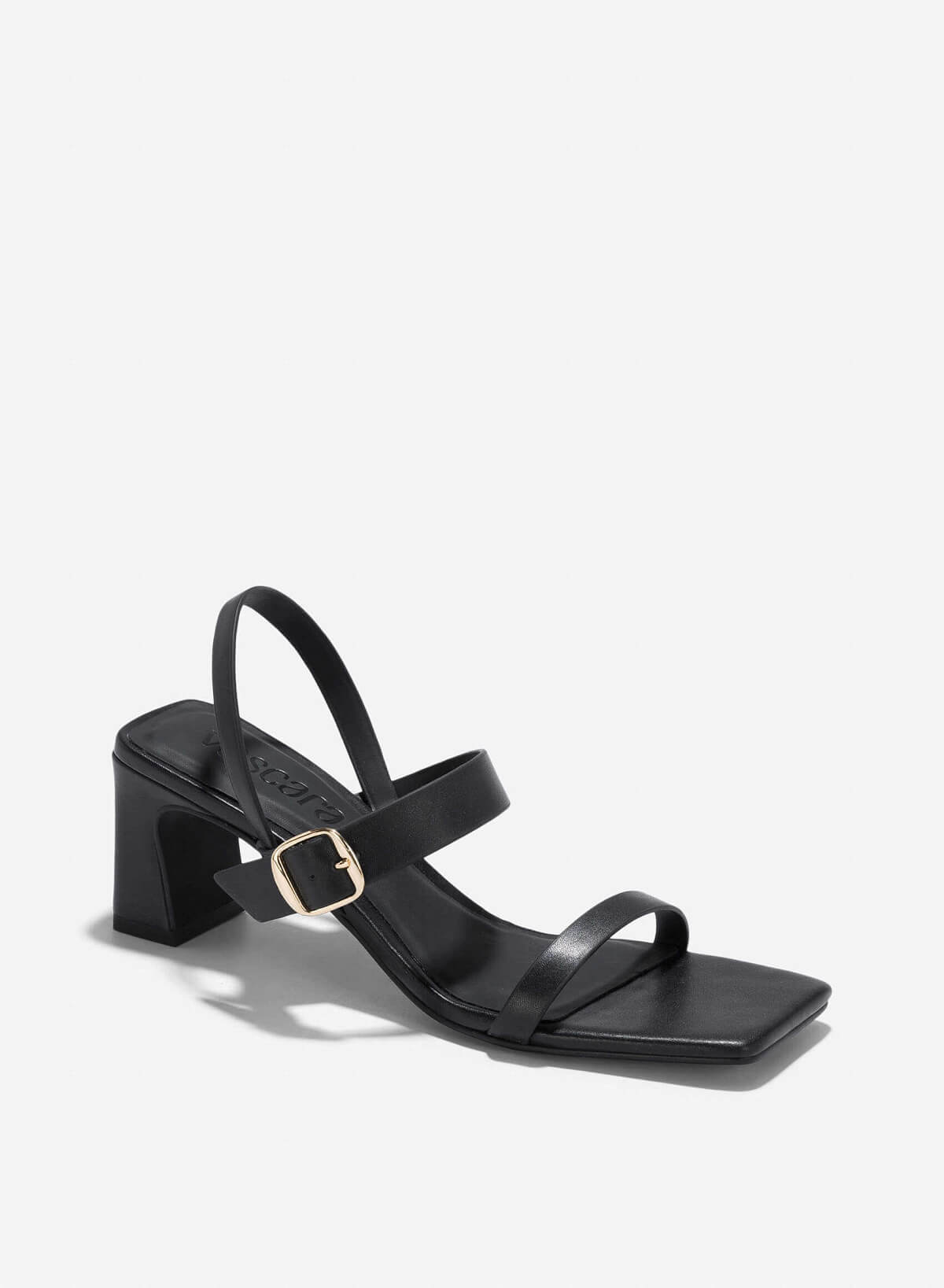 Décor Buckle Block Heeled Sandals - PUM 0795 - Black - vascara.com