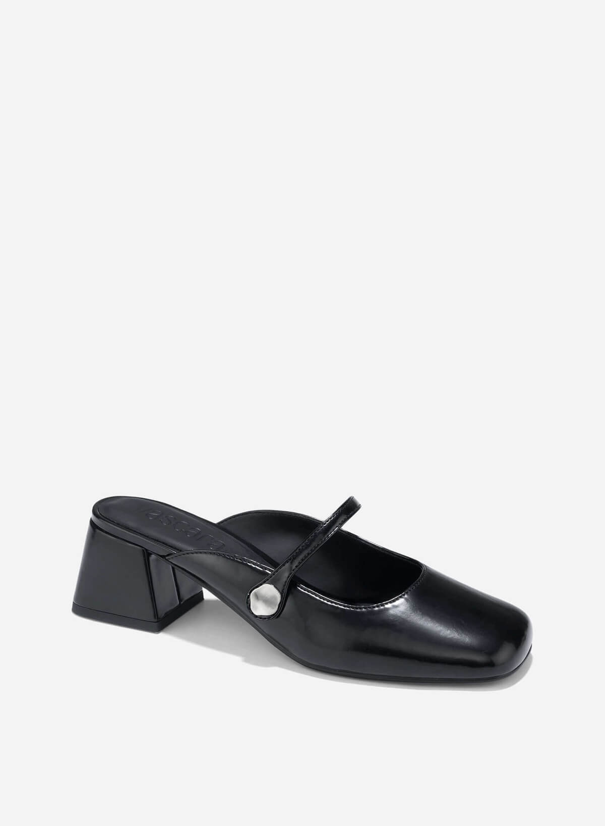 Décor Buckle Mary Jane Mules - MUL 0212 - Black - vascara.com