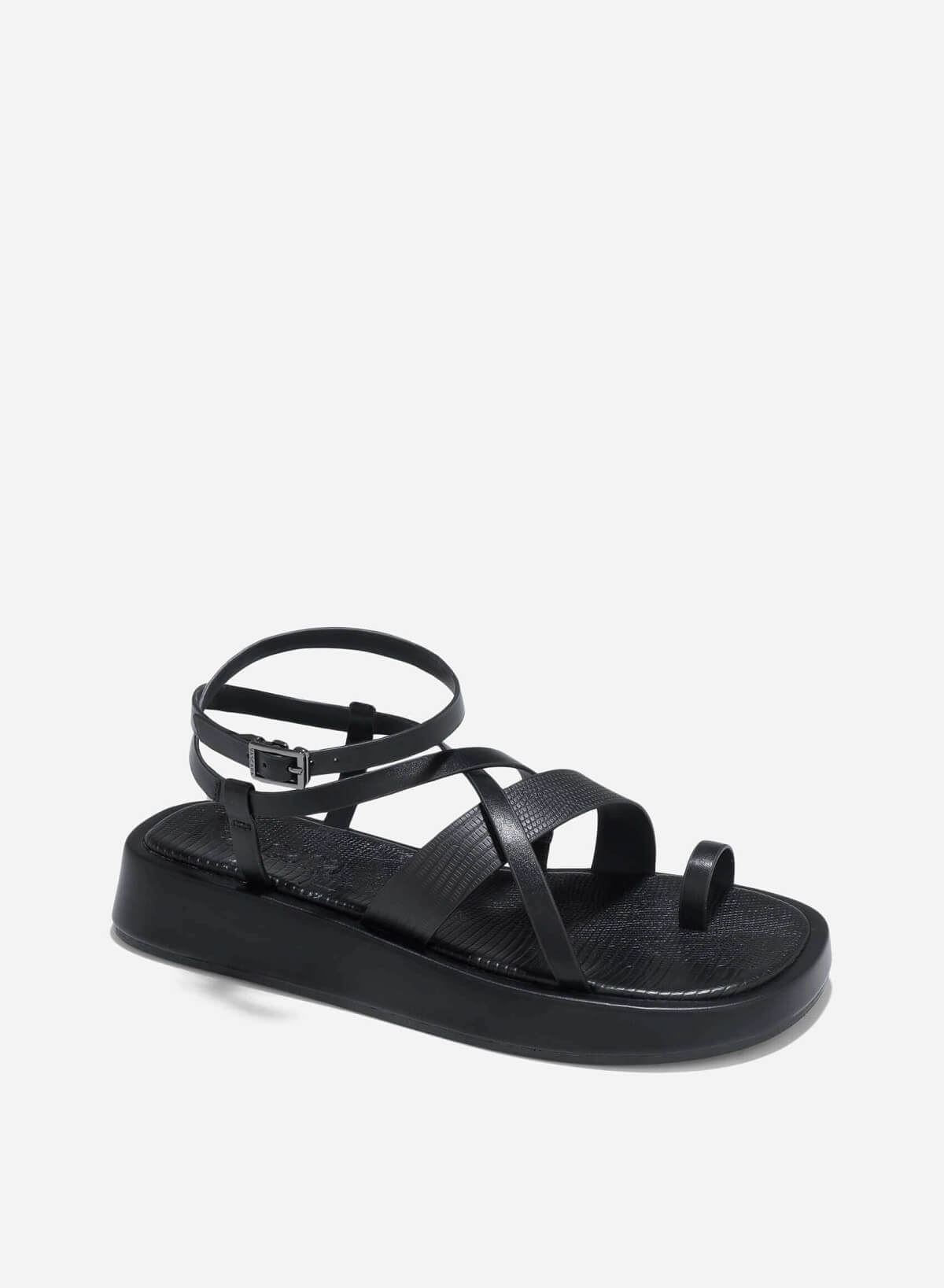 Flatform Thong Sandals - SDL 0346 - Black - vascara.com