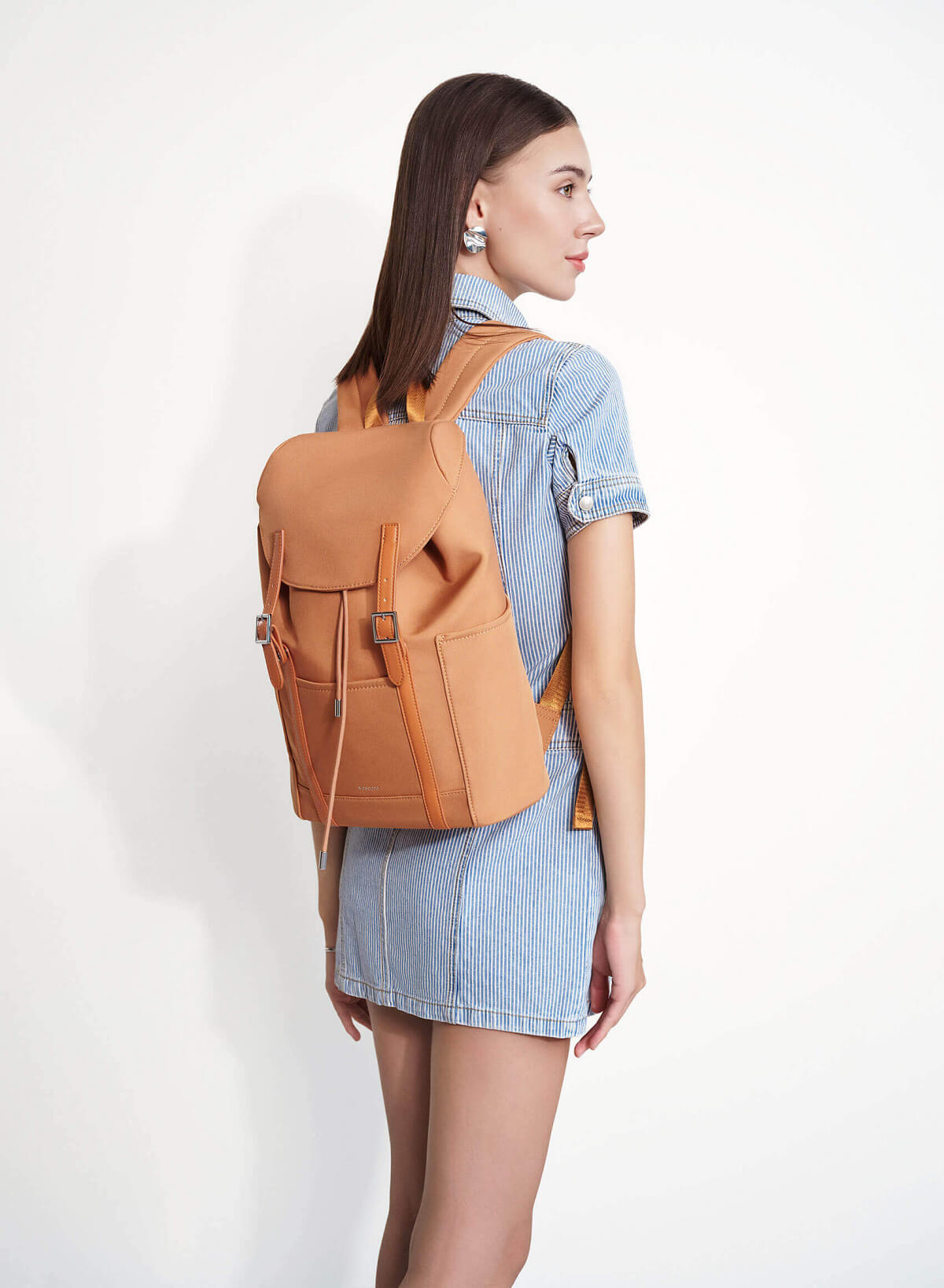 Flip-Top Backpack - BAK 0201 - Orange - vascara.com