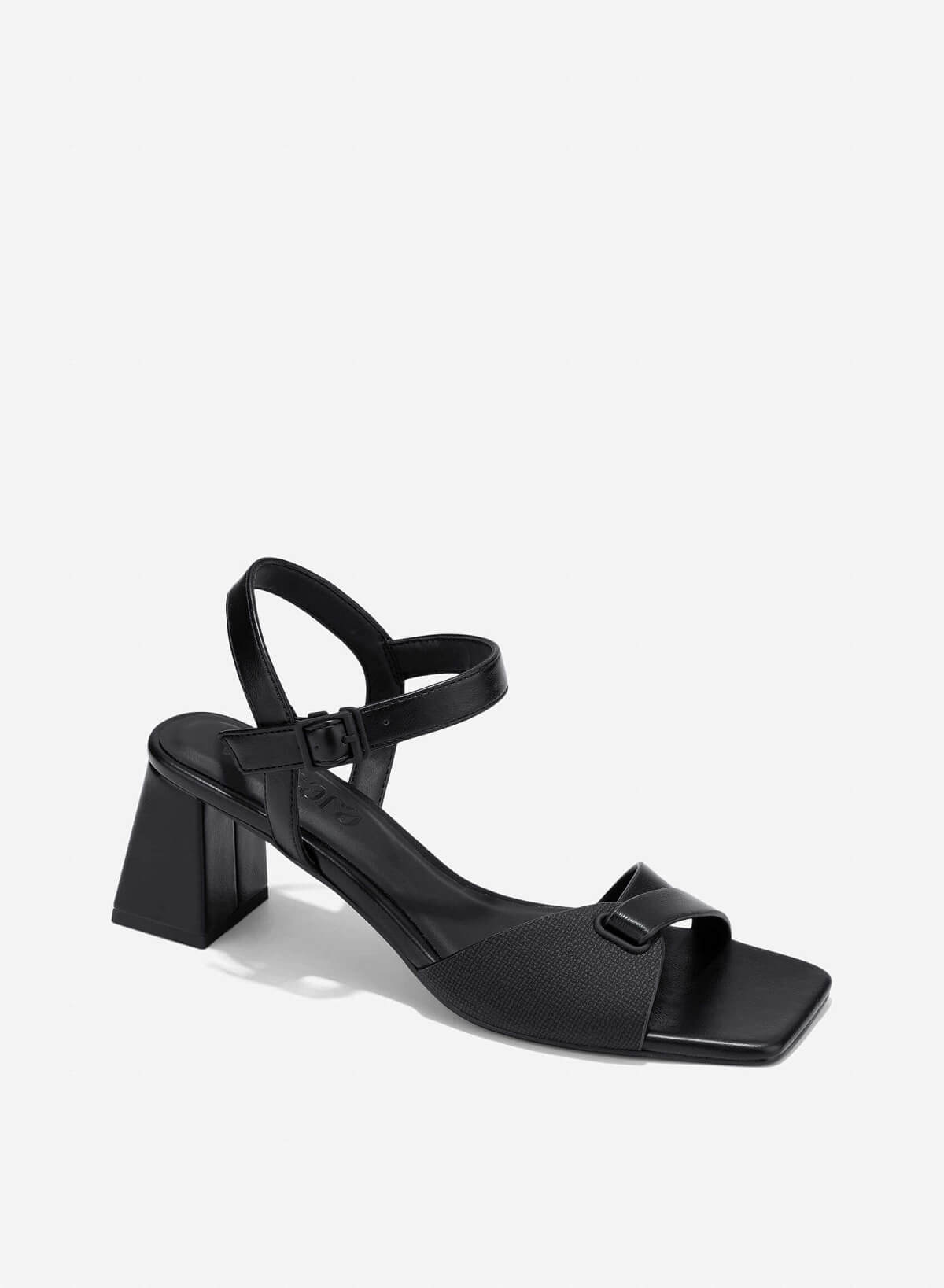 Knot Strap Block Heeled Sandals - PUM 0802 - Black - vascara.com