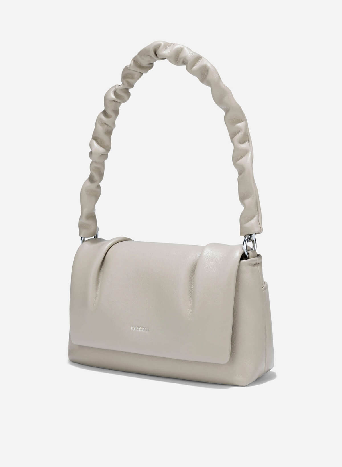 Ruching Strap Stylized Pleated Shoulder Bag - MES 0263 - Light Gray - vascara.com