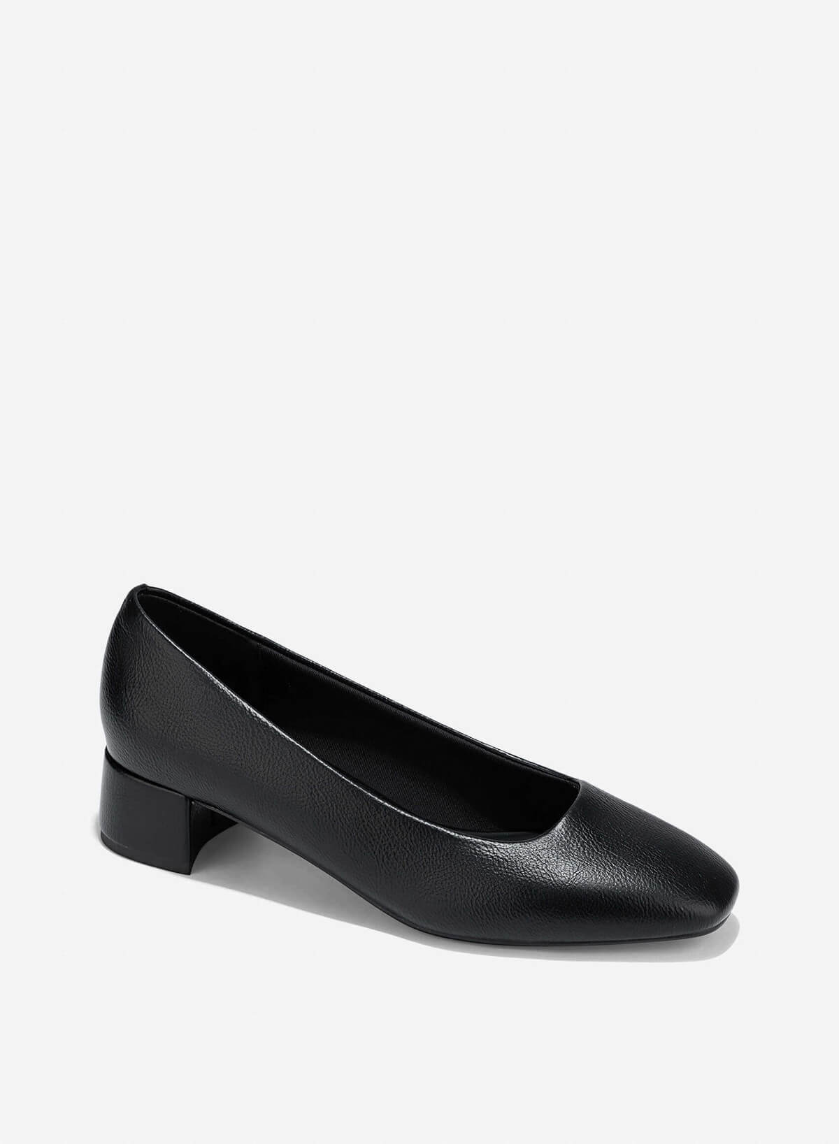 Square Toe Block Heels Pumps - HIG 0668 - Black - vascara.com