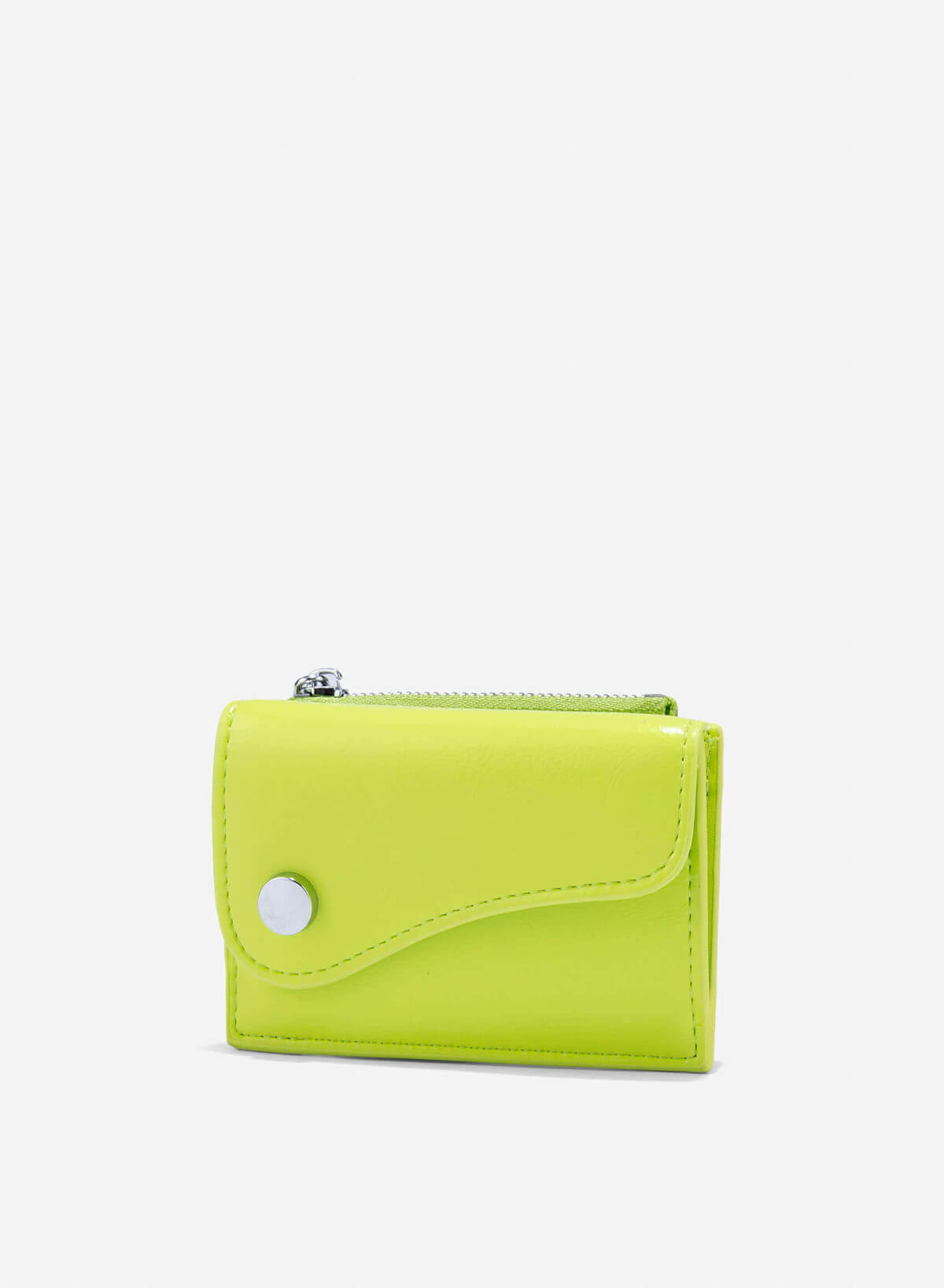 Stylized Saddle Mini Flap Wallet - WLL 0306 - Light Green - vascara.com