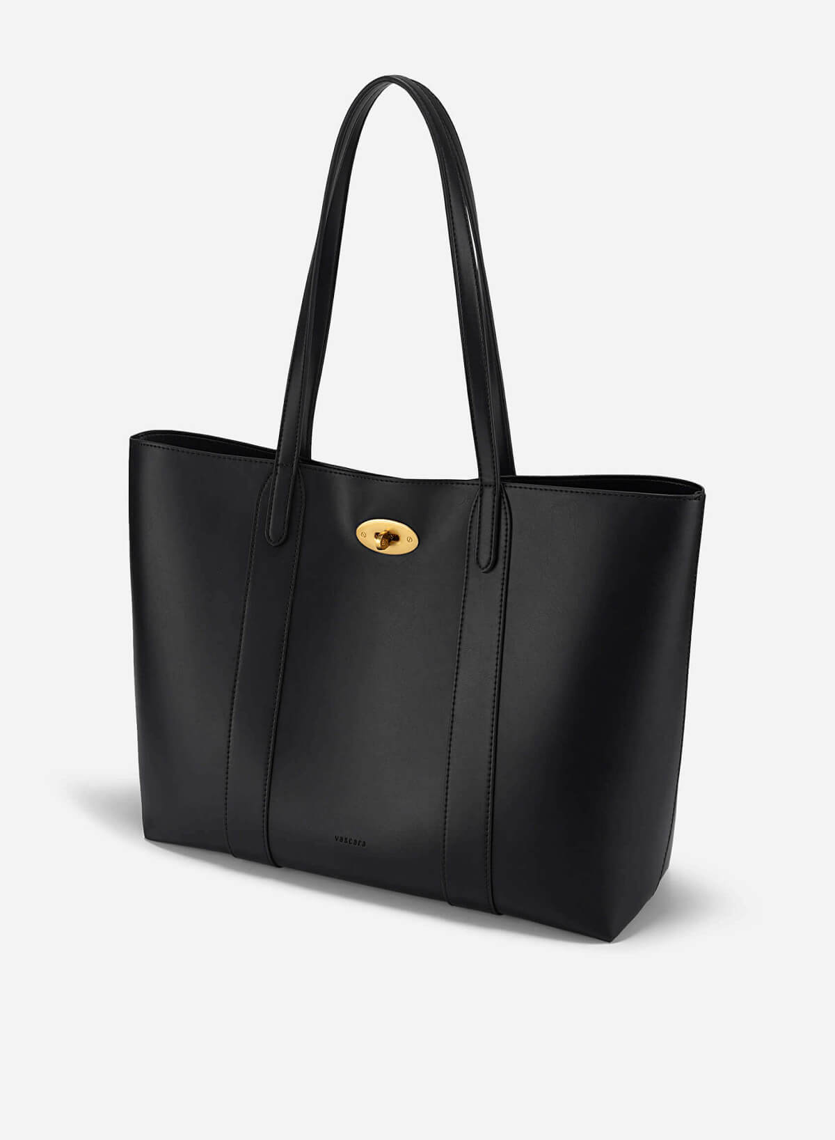 Twist Lock Classic Oversized Tote Bag - TTE 0162 - Black - vascara.com