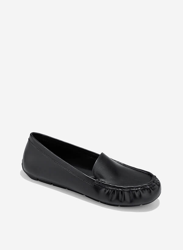 Giày moccasin basic - MOI 0109 - Màu đen - VASCARA