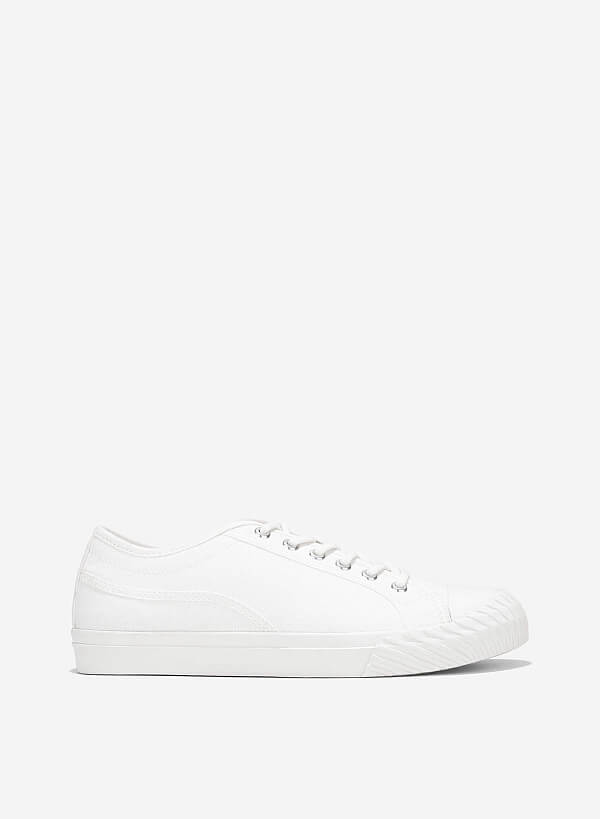 Giày sneaker vải canvas giấu dây