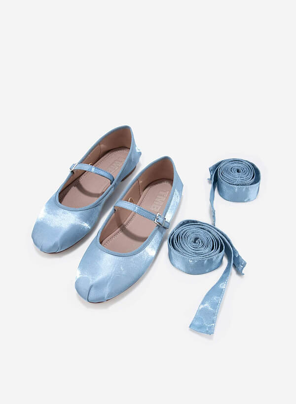 Giày búp bê vải FIORE BALLERINA - BAL 0001 - Màu xanh da trời - VASCARA