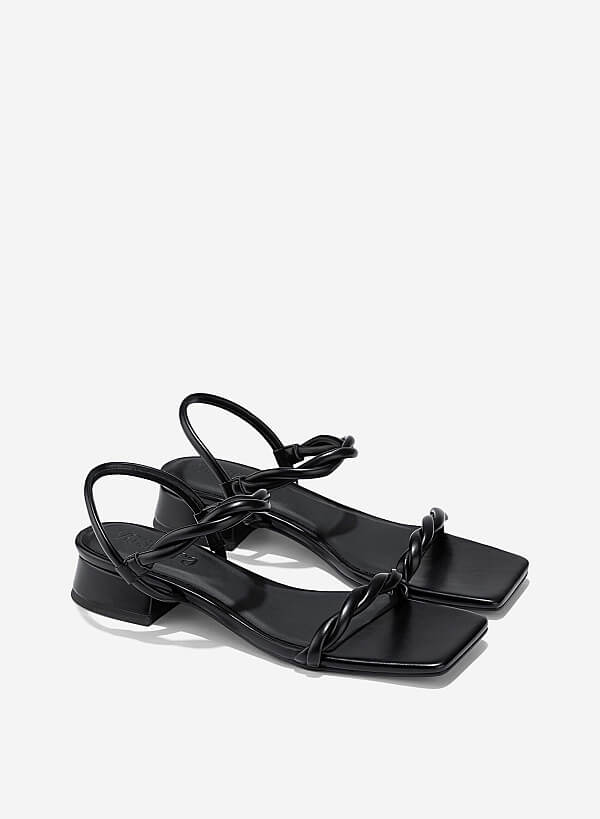 Giày sandals quai xoắn - SDK 0343 - Màu đen - VASCARA