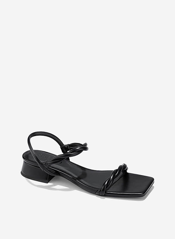 Giày sandals quai xoắn - SDK 0343 - Màu đen - VASCARA