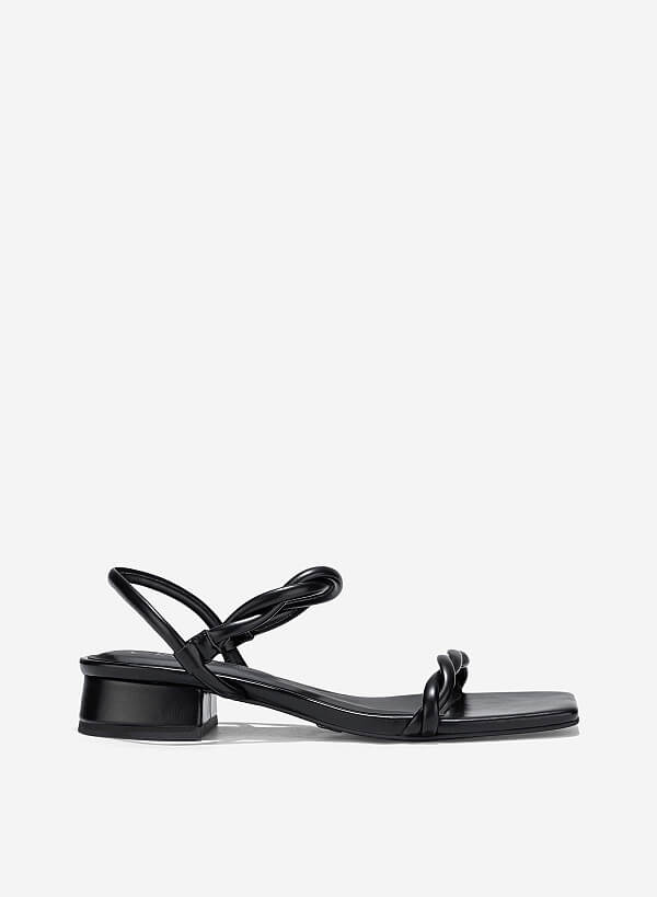 Giày sandals quai xoắn - SDK 0343 - Màu đen - VASCARA