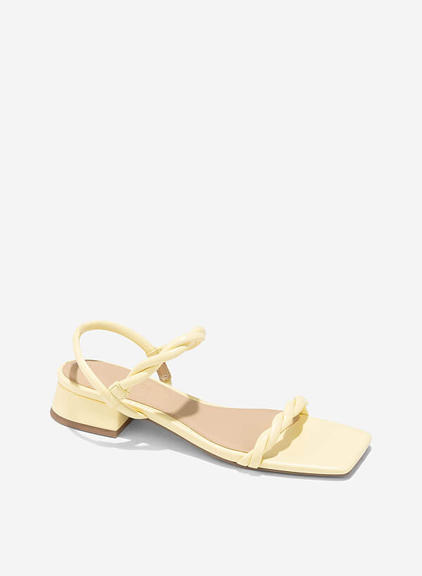 Giày sandals quai xoắn - SDK 0343 - Màu vàng chanh - VASCARA