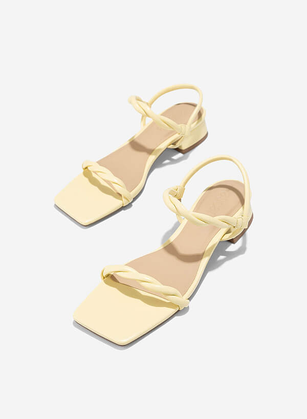 Giày sandals quai xoắn - SDK 0343 - Màu vàng chanh - VASCARA