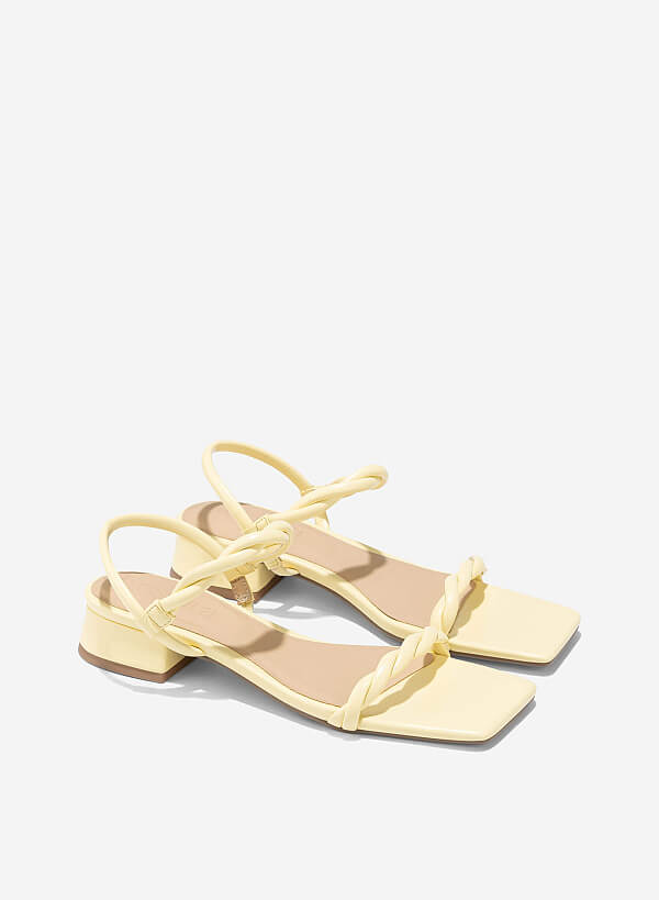 Giày sandals quai xoắn - SDK 0343 - Màu vàng chanh - VASCARA