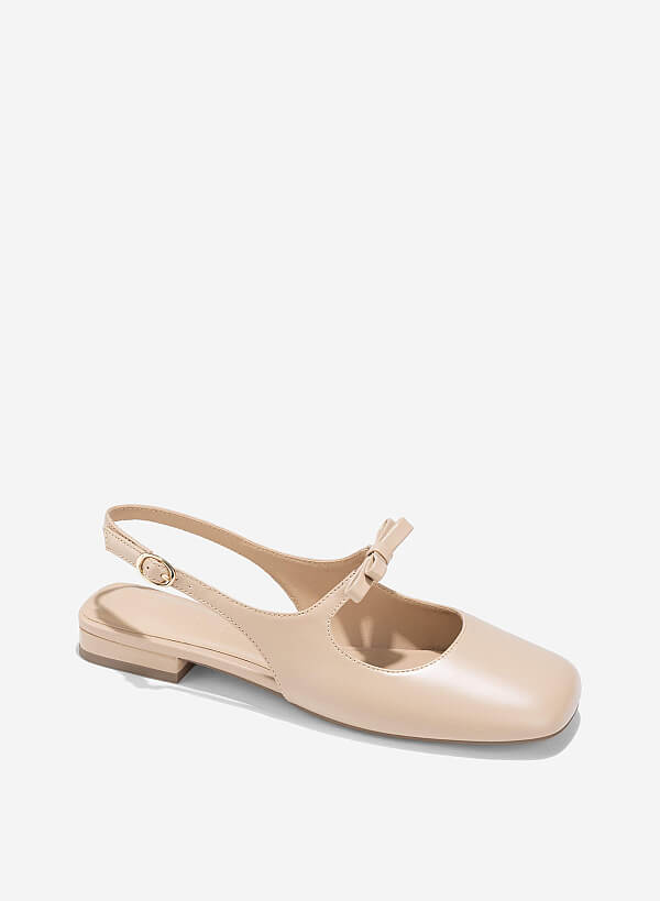 Giày slingback quai nơ cách điệu - BMN 0669 - Màu be - VASCARA