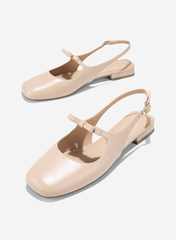 Giày slingback quai nơ cách điệu - BMN 0669 - Màu be - VASCARA