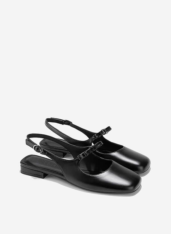 Giày slingback quai nơ cách điệu - BMN 0669 - Màu đen - VASCARA