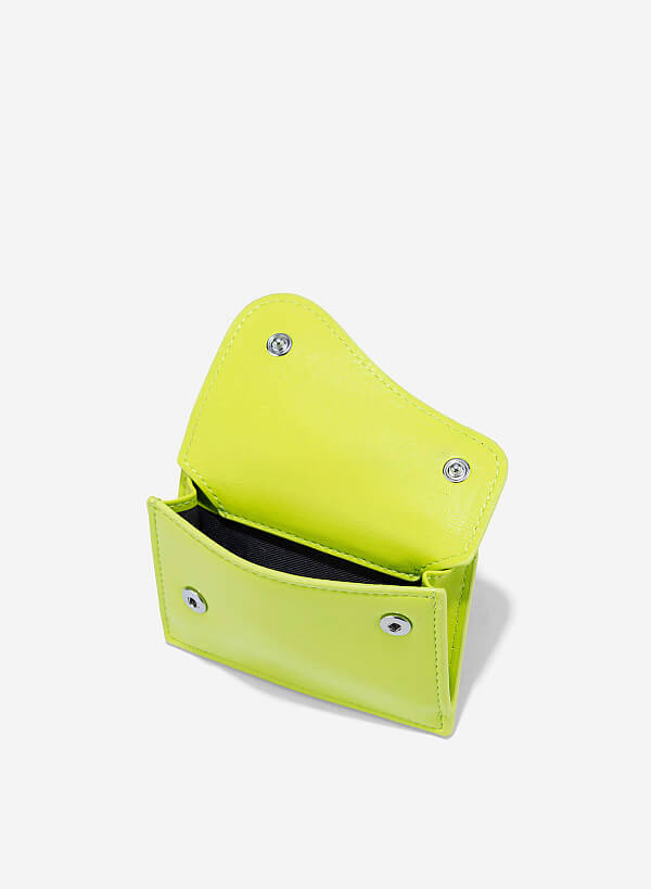 Ví mini nắp gập saddle cách điệu - WAL 0306 - Màu xanh lá sáng - VASCARA