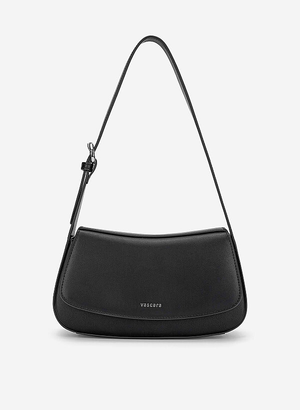 Túi leather kiểu hobo nắp gập