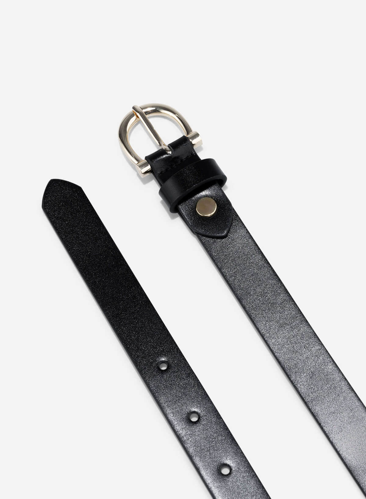 Classic Round Head Buckle Belt - BEL 0038 - Black - vascara.com