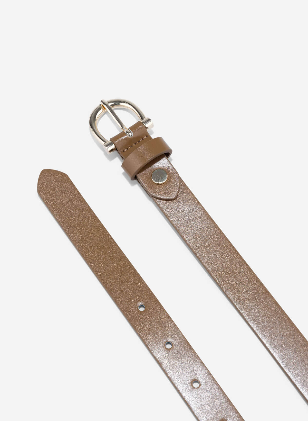 Classic Round Head Buckle Belt - BEL 0038 - Brown - vascara.com