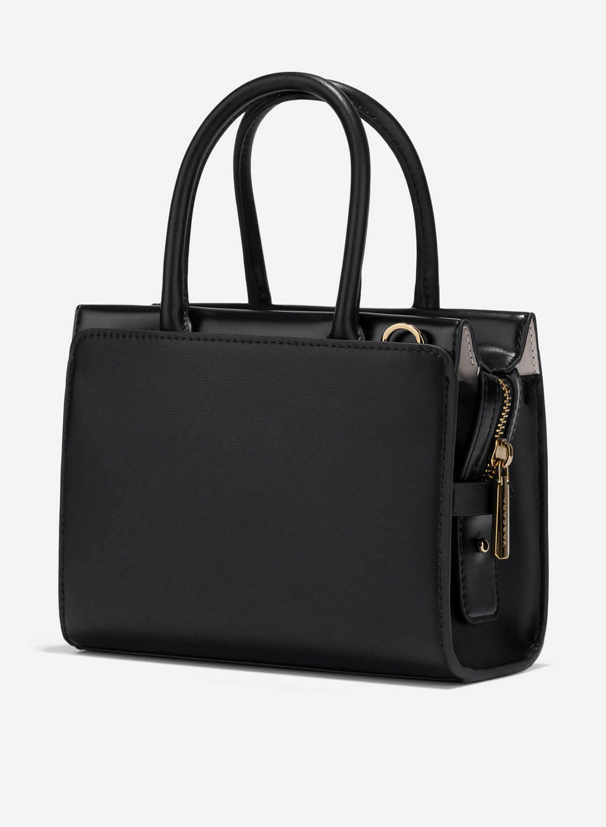 Contrast Leather Handheld Bag - TTE 0177 - Black - vascara.com