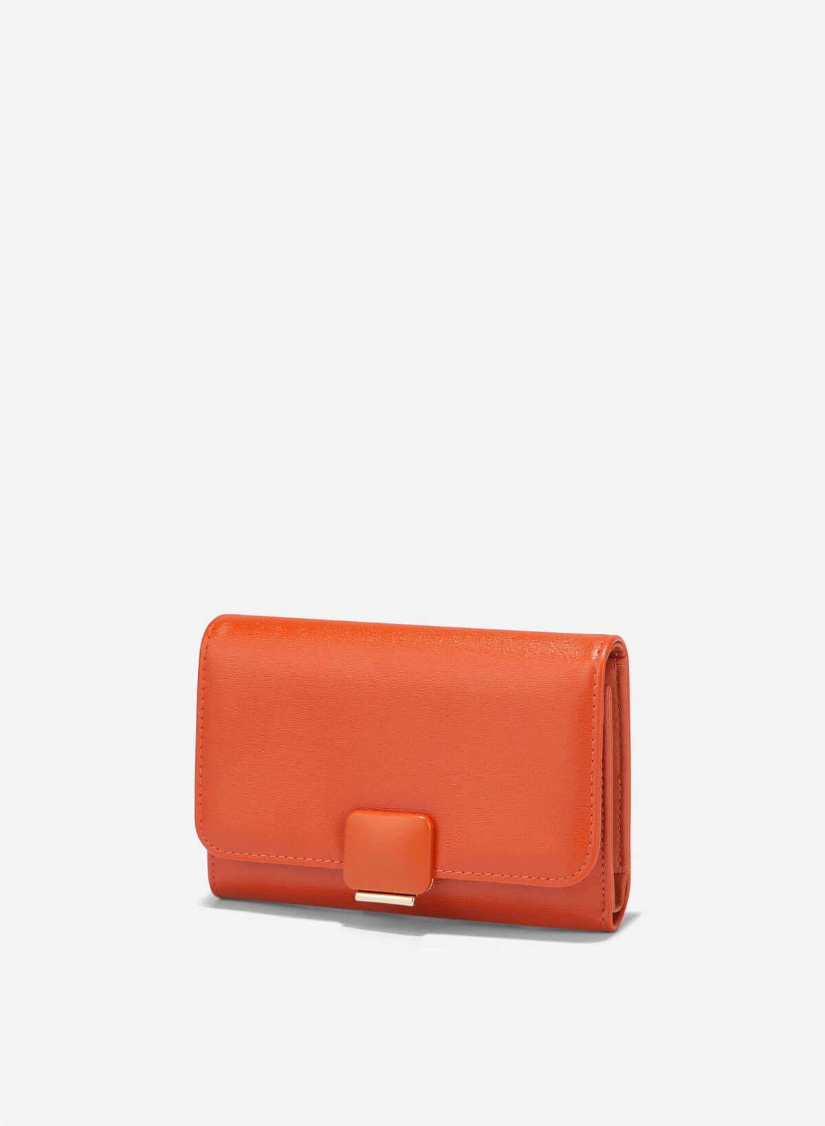 Metallic Buckle Wallet - WLL 0307 - Orange - vascara.com