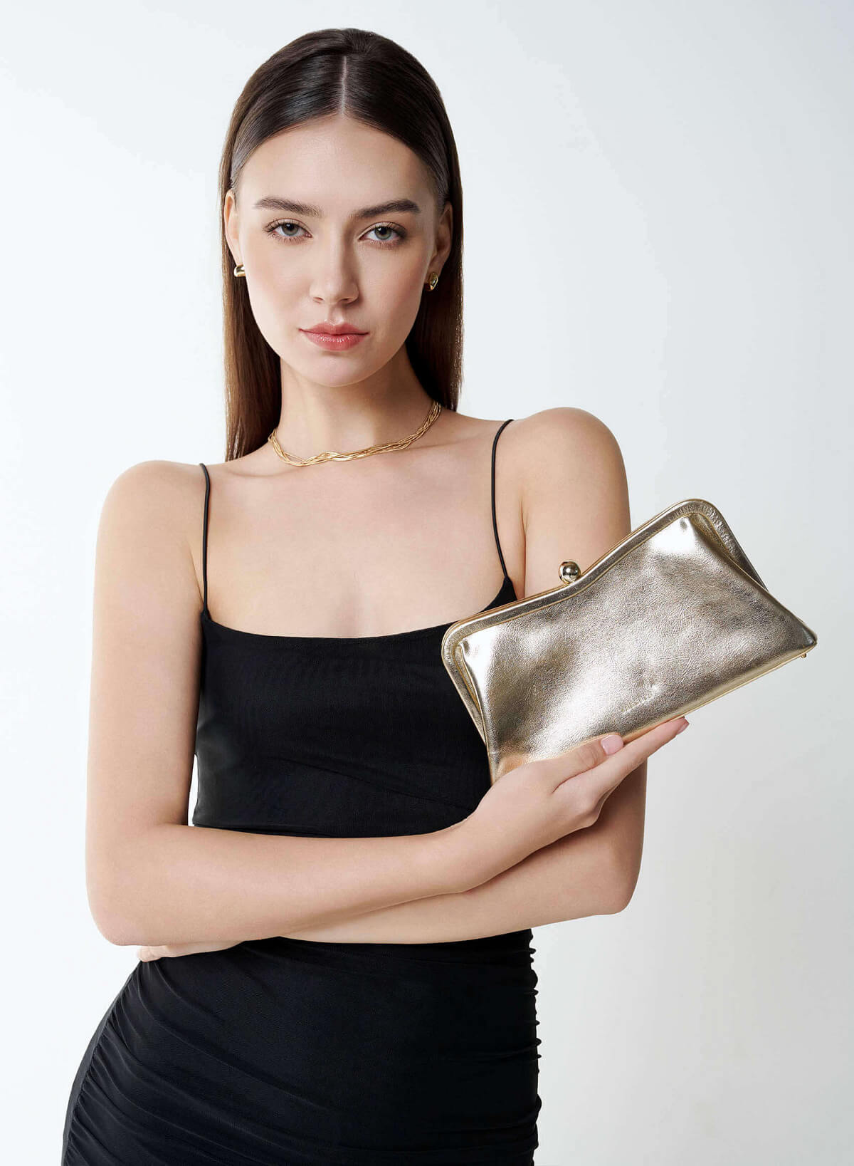 Metallic Party Clutch - CLT 0133 - Gold - vascara.com