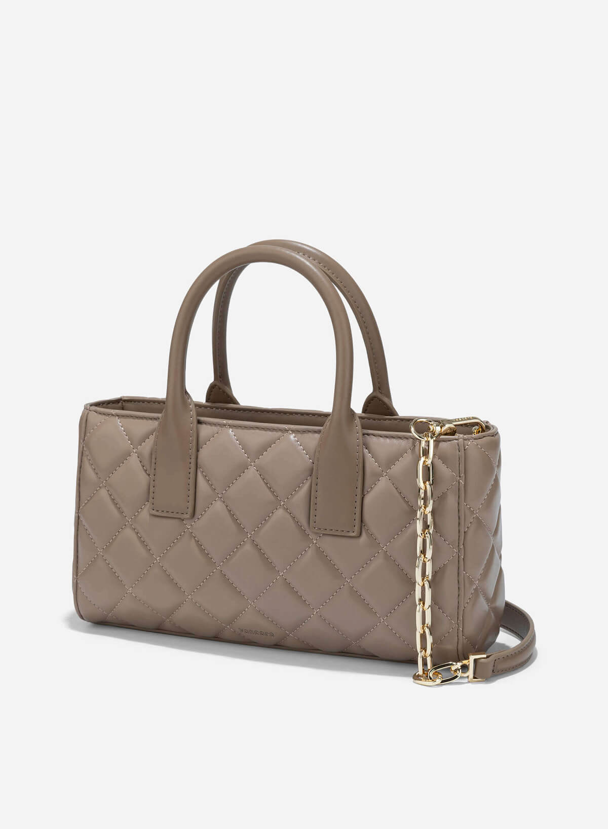 Quilted Handheld Bag - TTE 0169 - Dark Beige - vascara.com