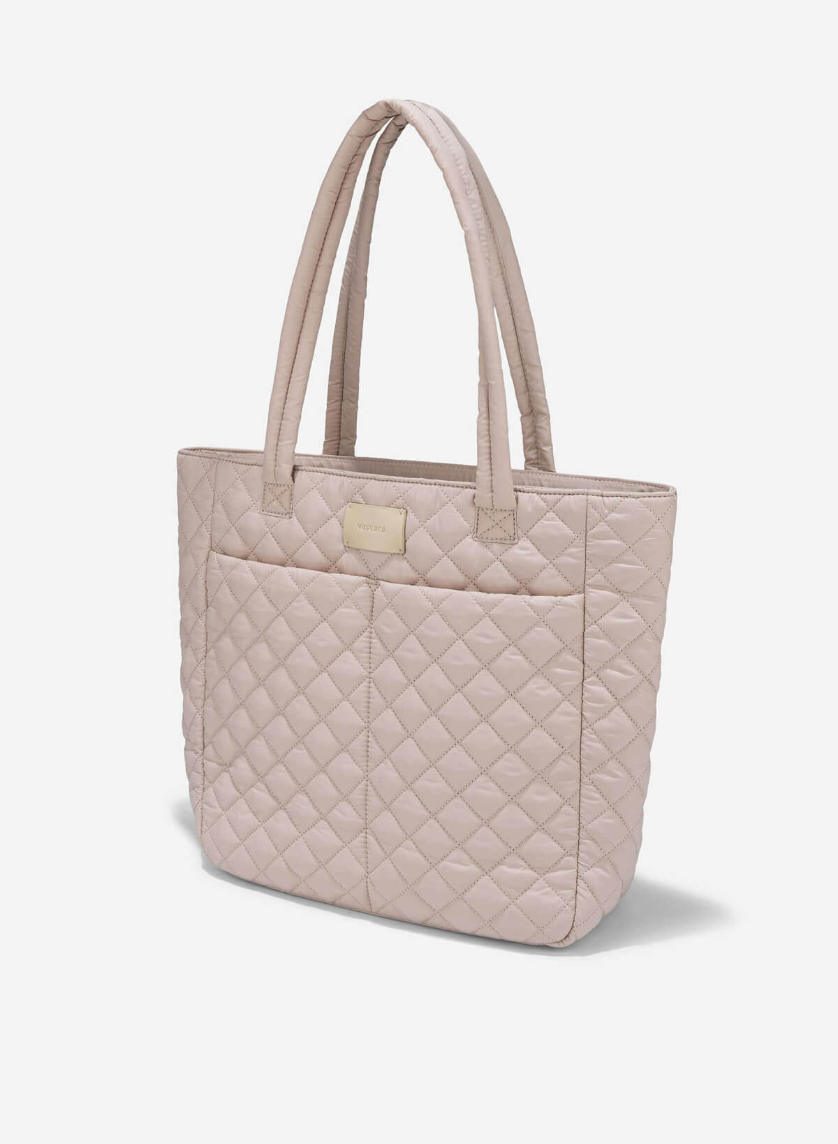 Quilted Parachute Tote Bag - TTE 0170 - Beige - vascara.com