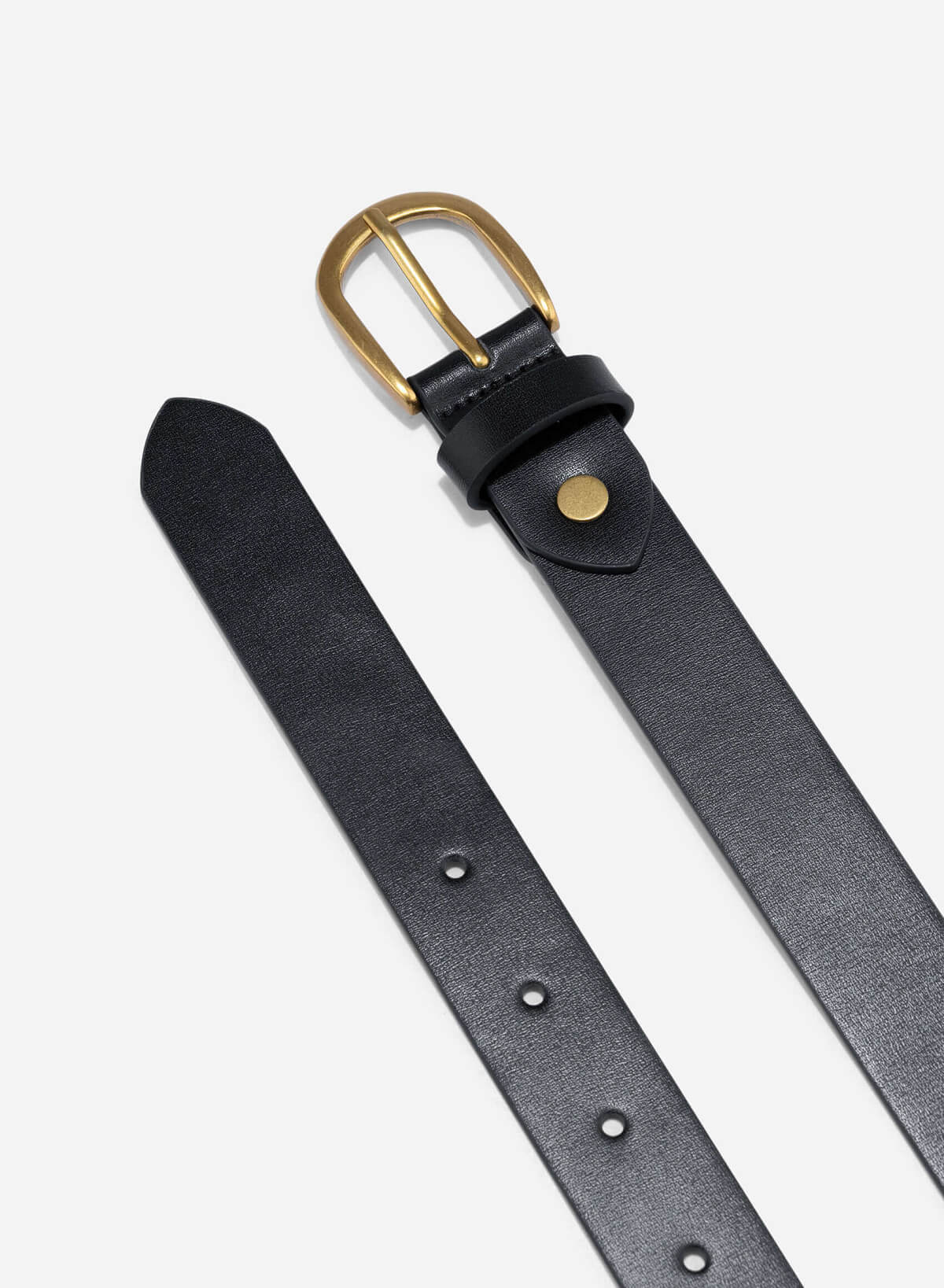 Round Head Buckle Basic Belt - BEL 0030 - Black - vascara.com