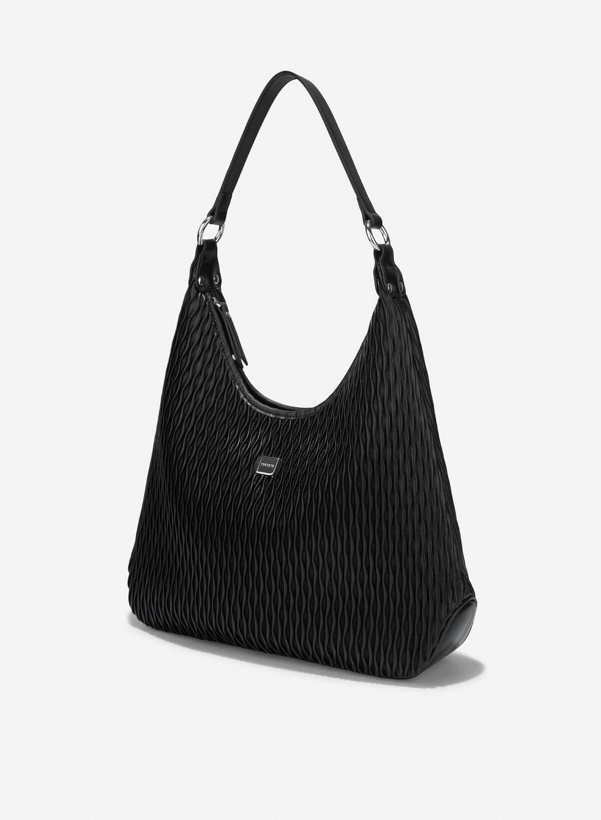 Soft Bag with Wavy Pattern - TTE 0183 - Black - vascara.com