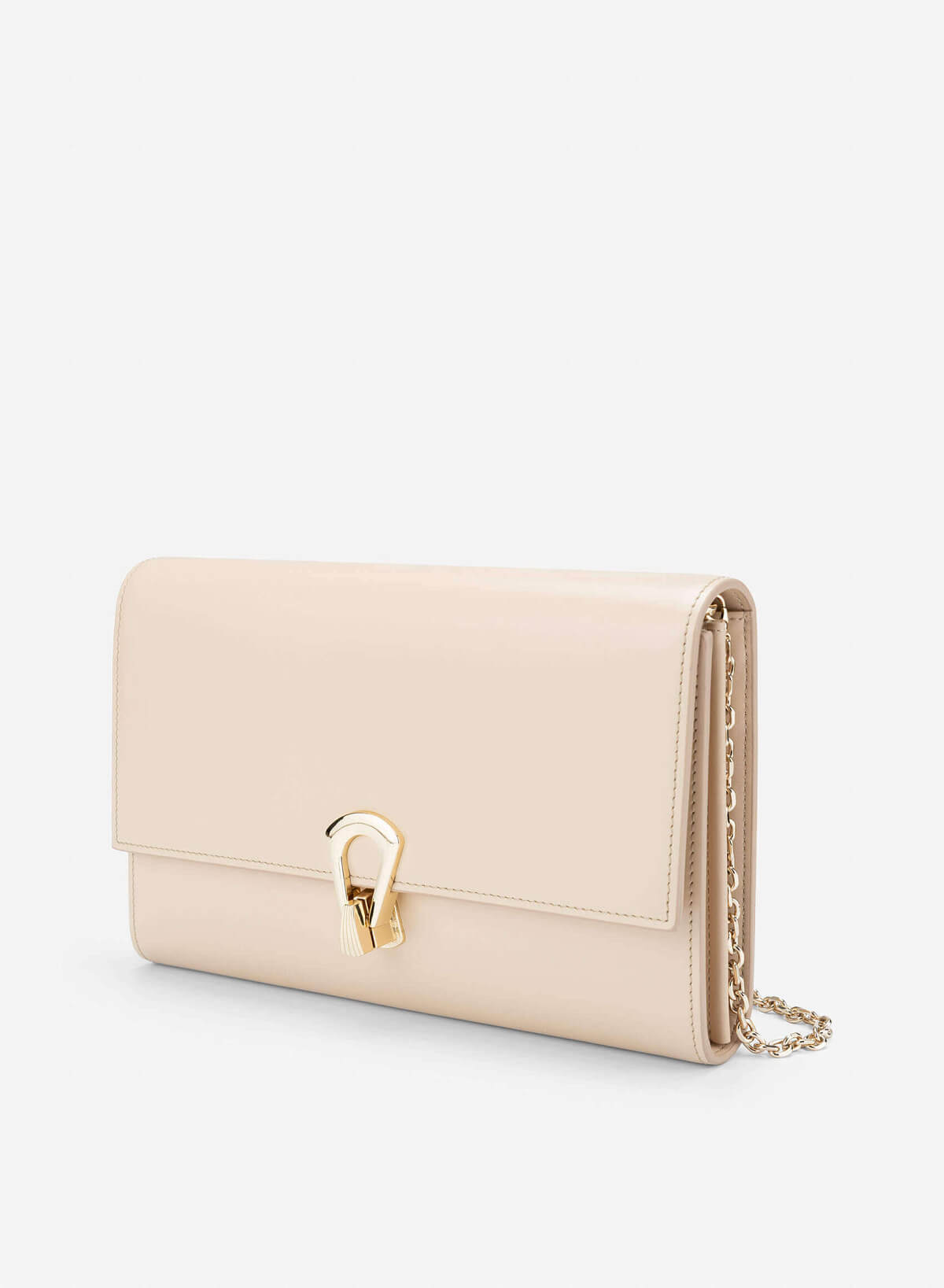 Stylized Leather Clutch - CLT 0135 - Beige - vascara.com