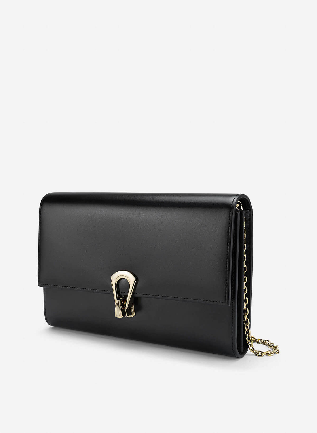 Stylized Leather Clutch - CLT 0135 - Black - vascara.com