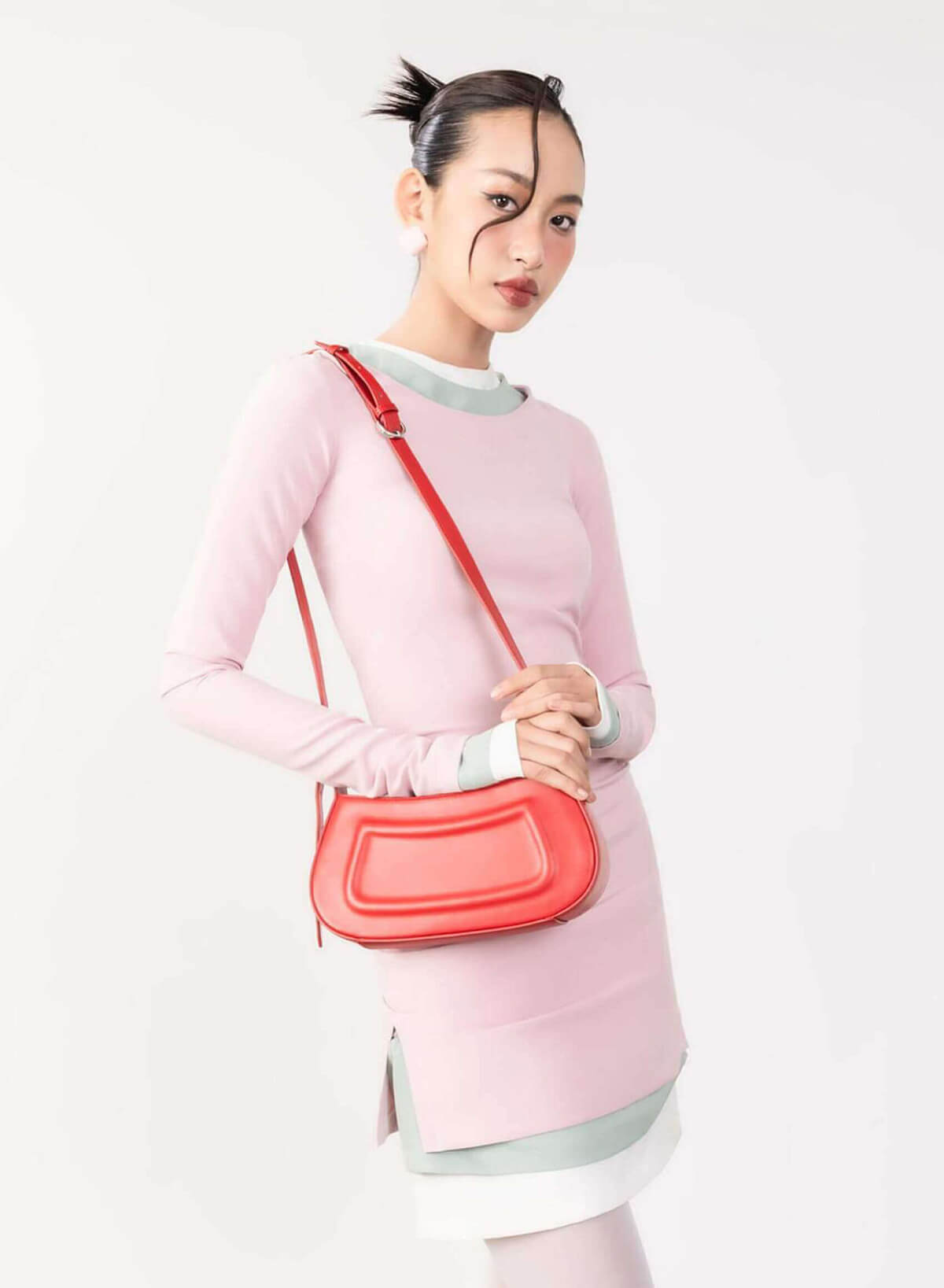 3D Bombe Shoulder Bag - MES 0272 - Red - vascara.com