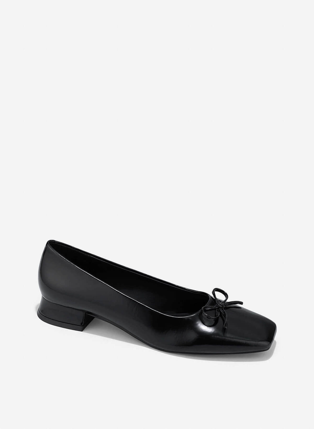 Bow Square Toe Block Heels - HIG 0680 - Black - vascara.com